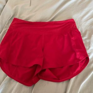 Lululemon Dark red speed ups, Mid rise, 4 inch and size 8 Tall